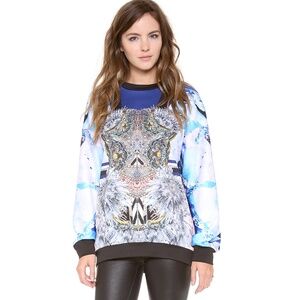 Clover Canyon Neoprene Crystal Corset Sweatshirt Size S Retail $225